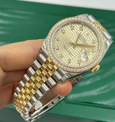 Rolex Datejust 36 126283rbr Champagne Fluted Diamond Jubilee