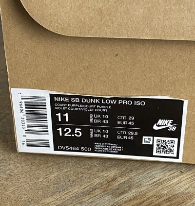 New Nike Sb Dunk Low Pro Orange Label Purple Size 11us