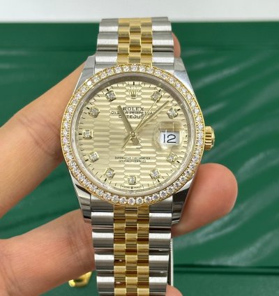Rolex Datejust 36 126283rbr Champagne Fluted Jubilee
