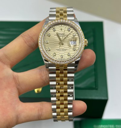 Rolex Datejust 36 126283rbr Champagne Fluted Jubilee