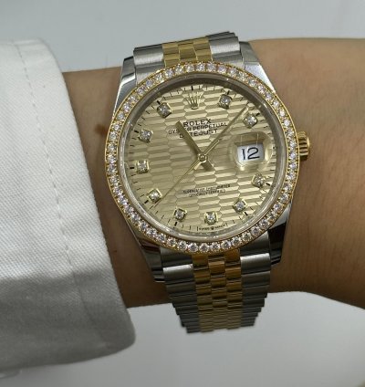 Rolex Datejust 36 126283rbr Champagne Fluted Jubilee