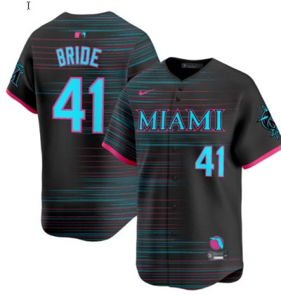 Jonah Bride Jersey 41 Miami Marlins 2025 City Connect Vapor Premier Limited Stitched