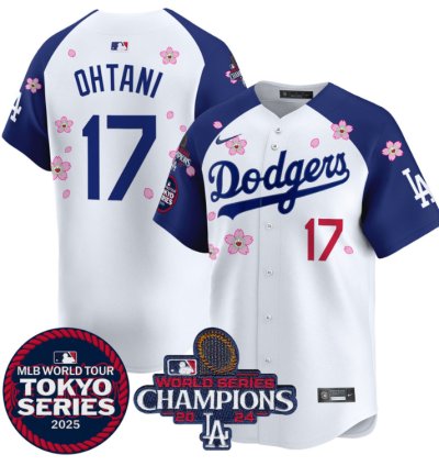 Shohei Ohtani Jersey 17 Dodgers Tokyo Series 2025 World Series Champions Patch Alternate