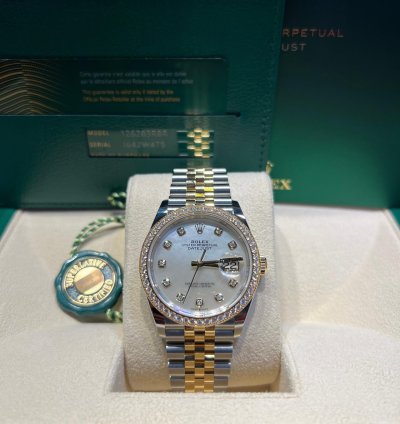 Rolex Datejust 36 126283rbr Datejust 36mm Two-tone Mop Diamond Dial Diamond Bezel Jubilee