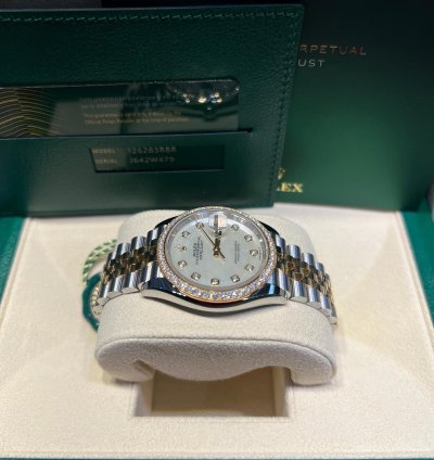 Rolex Datejust 36 126283rbr Datejust 36mm Two-tone Mop Diamond Dial Diamond Bezel Jubilee