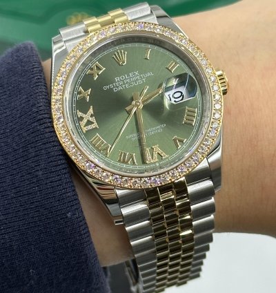 Rolex Datejust 36 126283rbr Green Diamond Jubilee