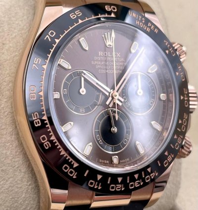 Rolex Daytona 116515ln Rose Gold Oysterflex Chocolate Dial Unworn 2023