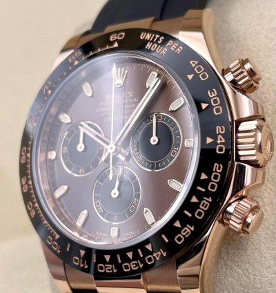 Rolex Daytona 116515ln Rose Gold Oysterflex Chocolate Dial Unworn 2023
