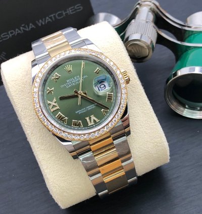 Rolex Datejust 36 126283rbr Green Diamond Oyster