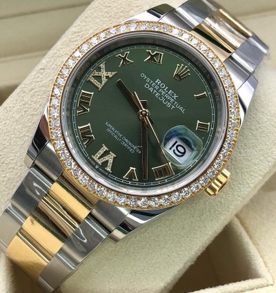 Rolex Datejust 36 126283rbr Green Diamond Oyster