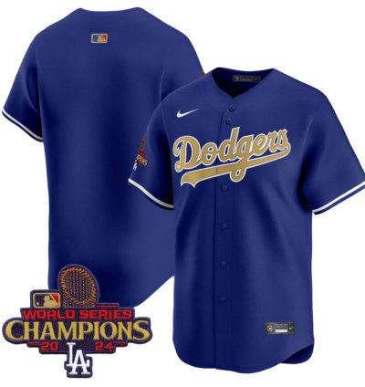 Team Jersey No Name Dodgers 2025 Gold Vapor Premier Limited Stitched Royal