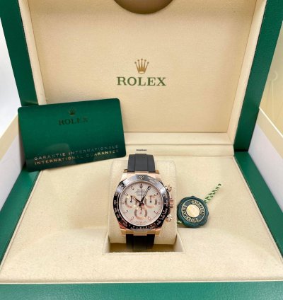 Rolex Daytona 116515ln Rose Gold Oysterflex Ivory Dial Unworn 2022