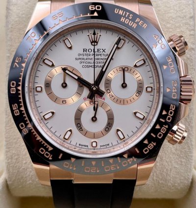 Rolex Daytona 116515ln Rose Gold Oysterflex Ivory Dial Unworn 2022