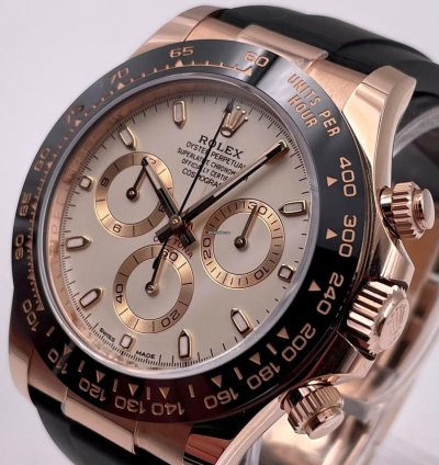 Rolex Daytona 116515ln Rose Gold Oysterflex Ivory Dial Unworn 2022