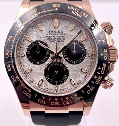 Rolex Daytona 116515ln Rose Gold Oysterflex Meteorite Dial Unworn 2023