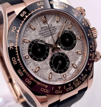 Rolex Daytona 116515ln Rose Gold Oysterflex Meteorite Dial Unworn 2023