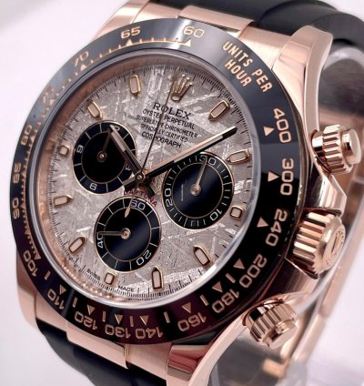 Rolex Daytona 116515ln Rose Gold Oysterflex Meteorite Dial Unworn 2023