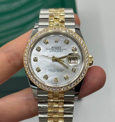Rolex Datejust 36 126283rbr Ng White Mop Baguette Jubilee