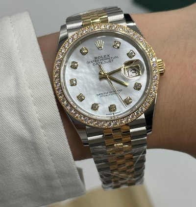 Rolex Datejust 36 126283rbr Ng White Mop Baguette Jubilee
