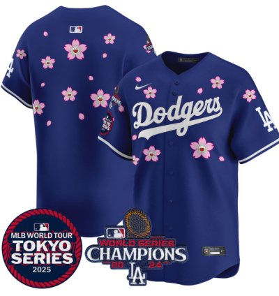 Team Jersey No Name Dodgers Tokyo Series 2025 World Series Champions Patch Royal