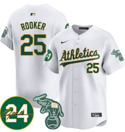 Brent Rooker Jersey 25 Oakland Athletics 2025 Rickey Henderson Memorial Stitched White