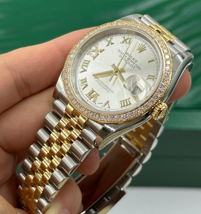 Rolex Datejust 36 126283rbr Vi Ix Silver Roman Dial Jubilee
