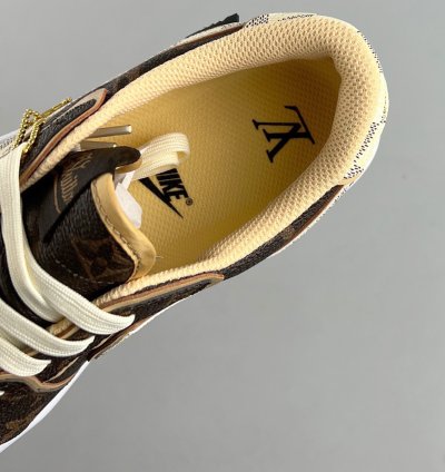 Louis Vuitton x Air Jordan 1 High Lv Damier Azur Monogram Brown