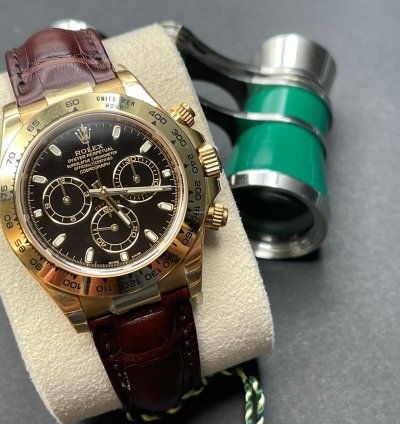 Rolex Daytona 116518 Black Leatherold Card