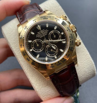 Rolex Daytona 116518 Black Leatherold Card