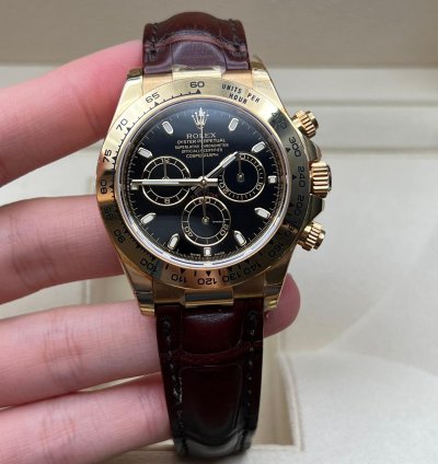 Rolex Daytona 116518 Black Leatherold Card