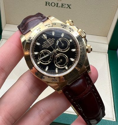 Rolex Daytona 116518 Black Leatherold Card