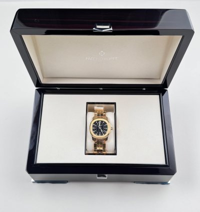 Patek Philippe Aquanaut 5066 1j Yellow Gold Black Dial