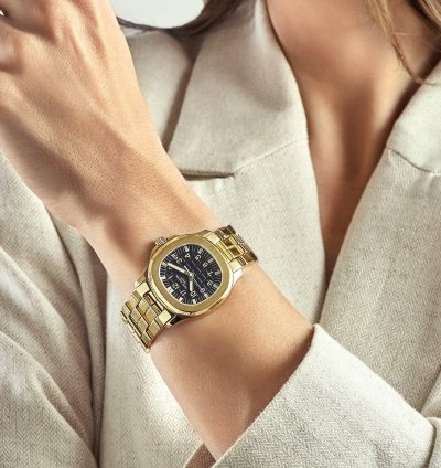 Patek Philippe Aquanaut 5066 1j Yellow Gold Black Dial