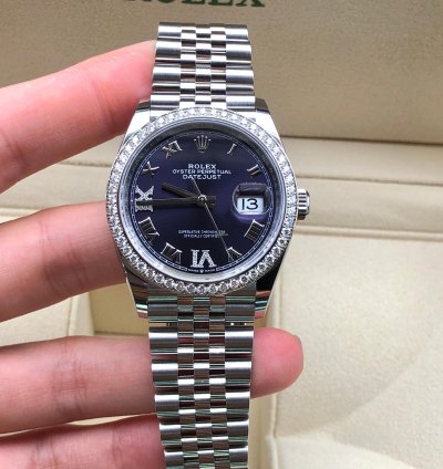 Rolex Datejust 36 126284rbr Purple Roman Diamond Dial Jubilee