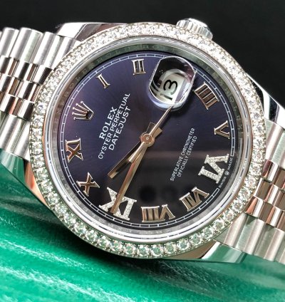 Rolex Datejust 36 126284rbr Purple Roman Diamond Dial Jubilee