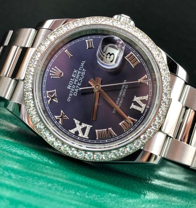 Rolex Datejust 36 126284rbr Purple Roman Diamond Dial Oyster