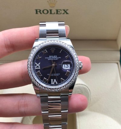 Rolex Datejust 36 126284rbr Purple Roman Diamond Dial Oyster
