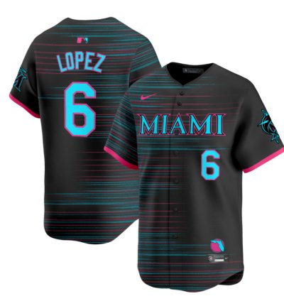 Otto Lopez Jersey 6 Miami Marlins 2025 City Connect Vapor Premier Limited Stitched