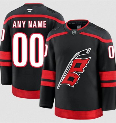 Mens Custom Carolina Hurricanes Jersey Name Number 2025 Home Black