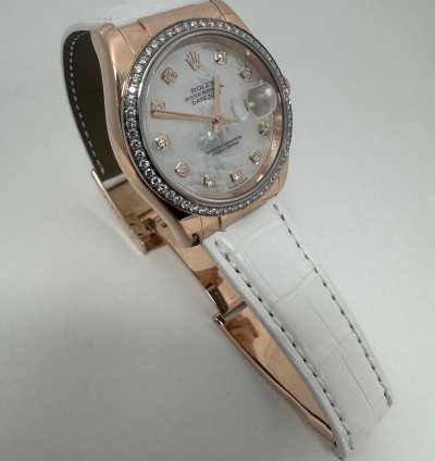 Rolex Datejust 36 18k Rotgold Mit Brillanten Individual Nr V724033 Ro480002-o7609 Vollgold Krokoarmband Mit Zertifikat Rotgold Faltschlie