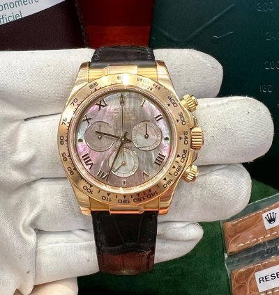 Rolex Daytona 116518 Tahiti Mop Dial 2004 Like New Partial Stickers