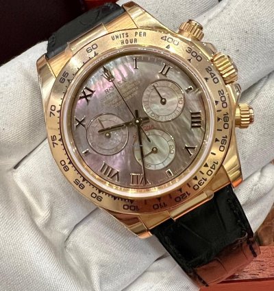 Rolex Daytona 116518 Tahiti Mop Dial 2004 Like New Partial Stickers