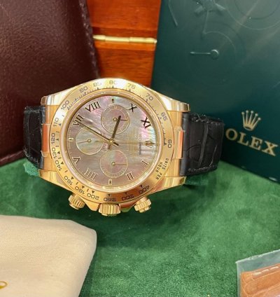 Rolex Daytona 116518 Tahiti Mop Dial 2004 Like New Partial Stickers