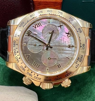 Rolex Daytona 116518 Tahiti Mop Dial 2004 Like New Partial Stickers