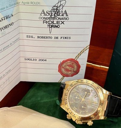 Rolex Daytona 116518 Tahiti Mop Dial 2004 Like New Partial Stickers