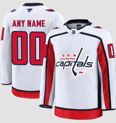 Mens Custom Washington Capitals Jersey Name Number 2025 Away White