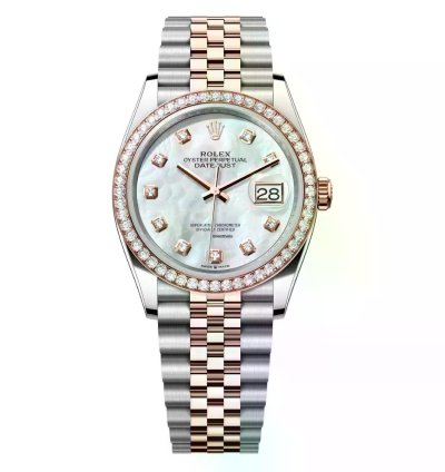 Rolex Datejust 36 36mm Jubilee Bracelet 126281rbr-0009 Stainless Steel Rose Gold Watch Mother-of-pearl Diamond Dial 2024