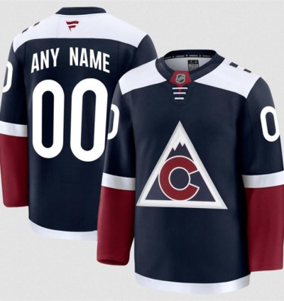 Mens Custom Colorado Avalanche Jersey Name Number 2025 Navy Alternate