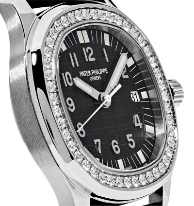 Patek Philippe Aquanaut 5067a-001 Ladies Stainless Steel Black Dial Diamond Bezel