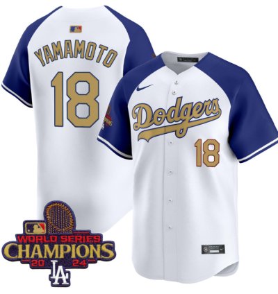 Yamamoto Jersey 18 Dodgers 2025 Gold Vapor Premier Stitched Alternate